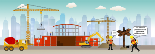Ten situační plán staveniště je strašně nepřehlednej…