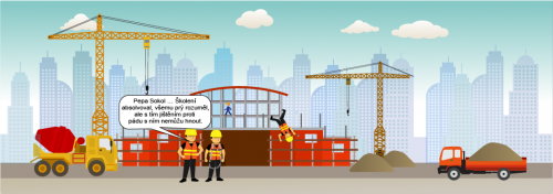 Pepa Sokol … Školení 
absolvoval, všemu prý rozuměl,
ale s tím jištěním proti 
pádu s ním nemůžu hnout.
