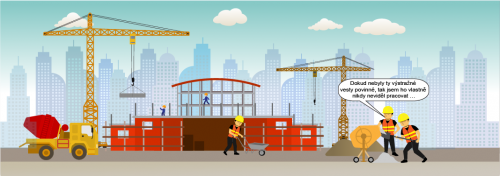 Dokud nebyly ty výstražné vesty povinné, tak jsem ho vlastně nikdy neviděl pracovat …